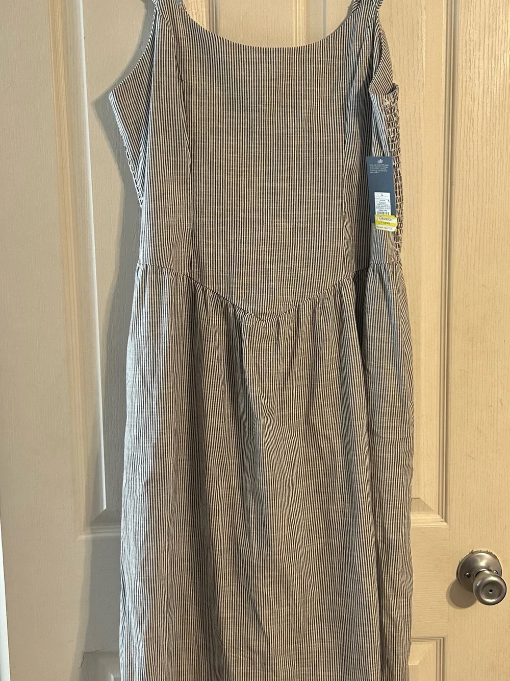 Universal Thread Blue and White Striped Midi Dress - Picture 1 of 5